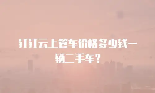 钉钉云上管车价格多少钱一辆二手车？
