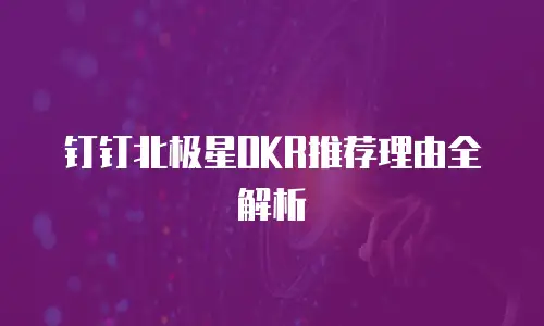 钉钉北极星OKR推荐理由全解析