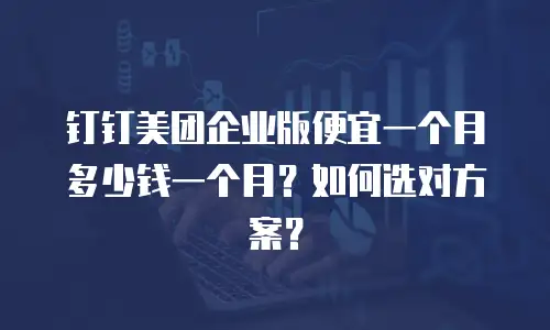 钉钉美团企业版便宜一个月多少钱一个月？如何选对方案？