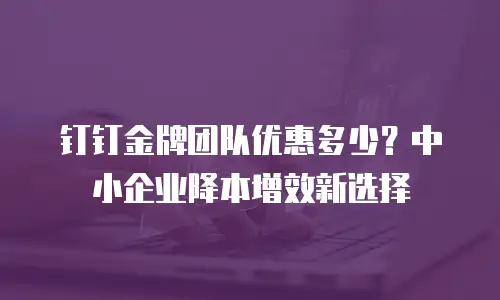 钉钉金牌团队优惠多少？中小企业降本增效新选择