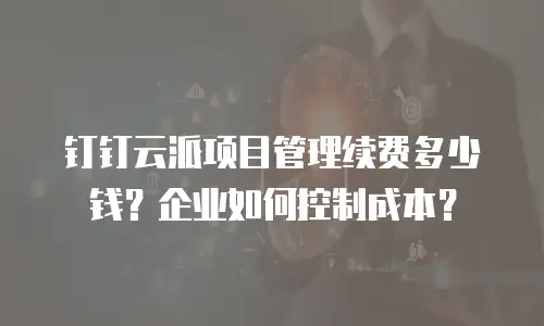 钉钉云派项目管理续费多少钱？企业如何控制成本？