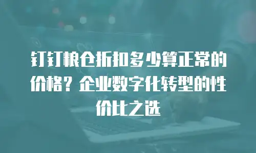 钉钉粮仓折扣多少算正常的价格？企业数字化转型的性价比之选