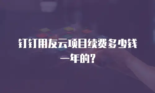 钉钉用友云项目续费多少钱一年的？
