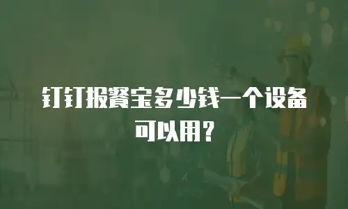 钉钉报餐宝多少钱一个设备可以用？