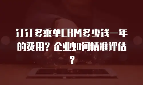钉钉多乘单CRM多少钱一年的费用？企业如何精准评估？