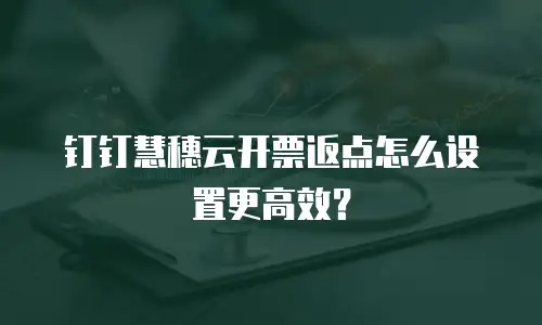 钉钉慧穗云开票返点怎么设置更高效？