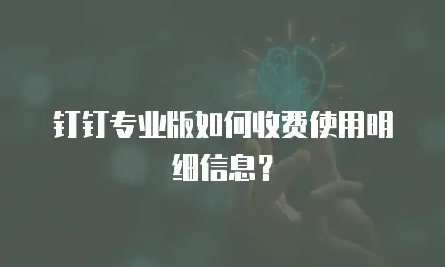 钉钉专业版如何收费使用明细信息？