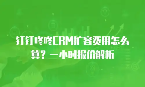 钉钉咚咚CRM扩容费用怎么算？一小时报价解析
