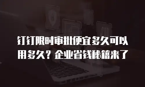 钉钉限时审批便宜多久可以用多久？企业省钱秘籍来了