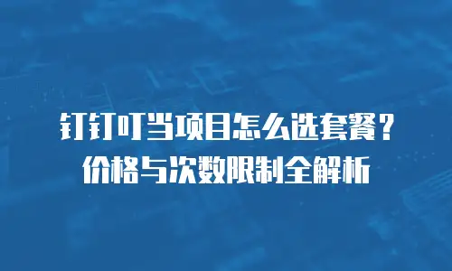 钉钉叮当项目怎么选套餐？价格与次数限制全解析