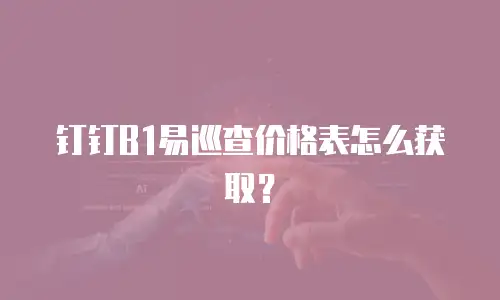 钉钉B1易巡查价格表怎么获取？