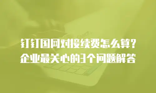 钉钉国网对接续费怎么算？企业最关心的3个问题解答