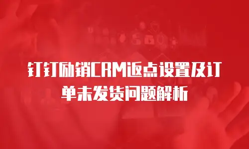 钉钉励销CRM返点设置及订单未发货问题解析