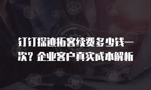 钉钉探迹拓客续费多少钱一次？企业客户真实成本解析