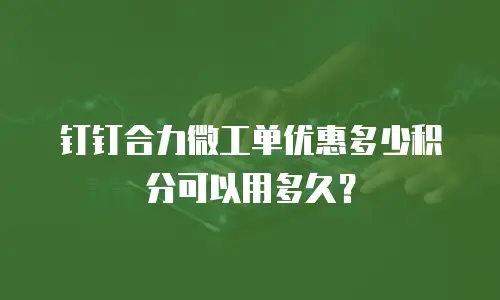 钉钉合力微工单优惠多少积分可以用多久？