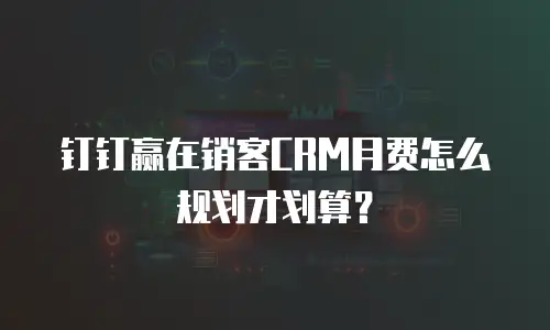钉钉赢在销客CRM月费怎么规划才划算？