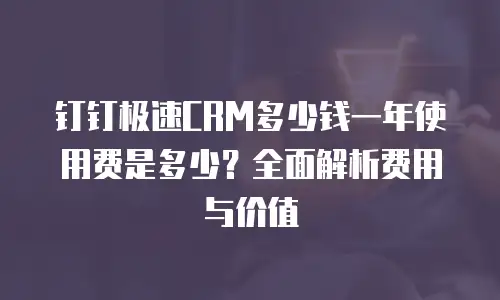 钉钉极速CRM多少钱一年使用费是多少？全面解析费用与价值
