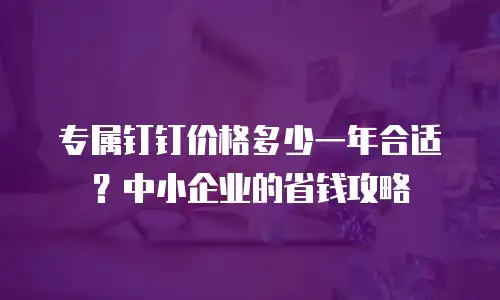 专属钉钉价格多少一年合适？中小企业的省钱攻略