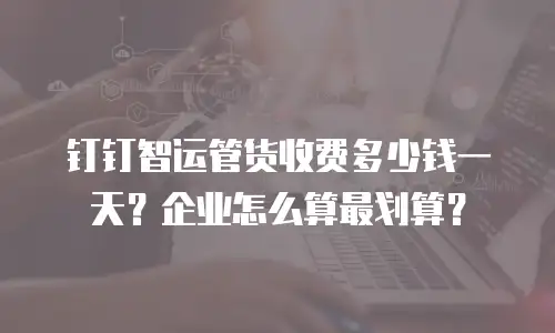 钉钉智运管货收费多少钱一天？企业怎么算最划算？