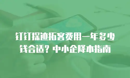 钉钉探迹拓客费用一年多少钱合适？中小企降本指南