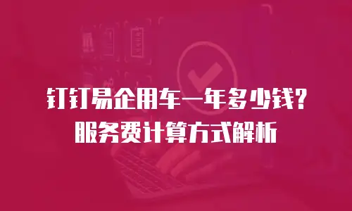 钉钉易企用车一年多少钱？服务费计算方式解析