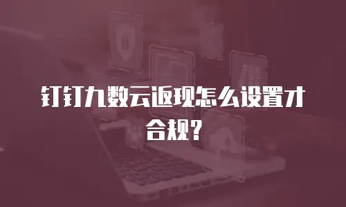 钉钉九数云返现怎么设置才合规？