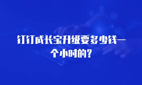 钉钉成长宝升级要多少钱一个小时的？