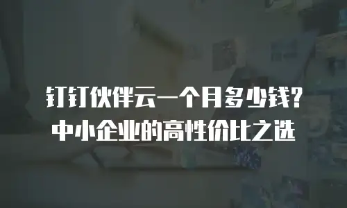 钉钉伙伴云一个月多少钱？中小企业的高性价比之选