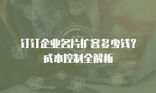 钉钉企业名片扩容多少钱？成本控制全解析