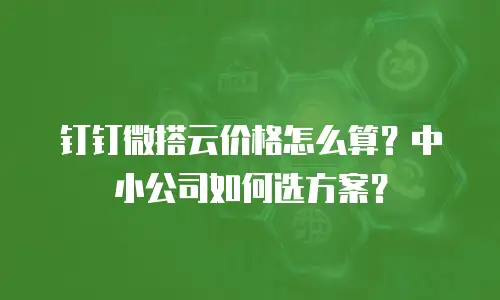 钉钉微搭云价格怎么算？中小公司如何选方案？