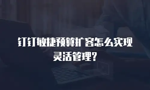 钉钉敏捷预算扩容怎么实现灵活管理？