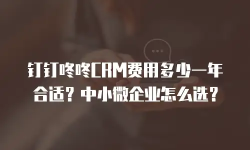 钉钉咚咚CRM费用多少一年合适？中小微企业怎么选？