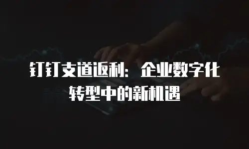 钉钉支道返利：企业数字化转型中的新机遇