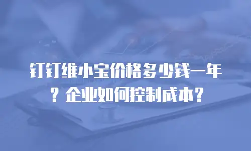 钉钉维小宝价格多少钱一年？企业如何控制成本？