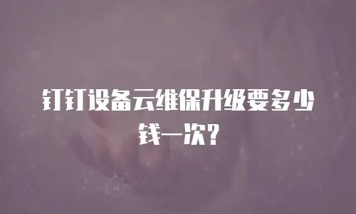 钉钉设备云维保升级要多少钱一次？