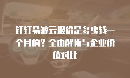 钉钉易鲸云报价是多少钱一个月的？全面解析与企业价值对比
