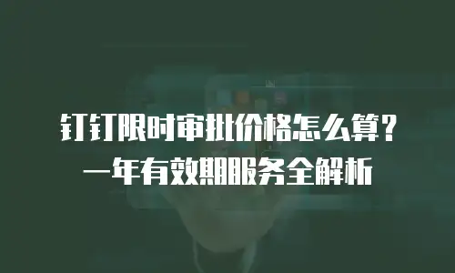 钉钉限时审批价格怎么算？一年有效期服务全解析