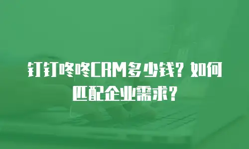 钉钉咚咚CRM多少钱？如何匹配企业需求？