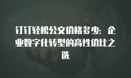 钉钉轻松公文价格多少：企业数字化转型的高性价比之选