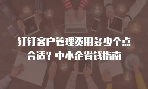钉钉客户管理费用多少个点合适？中小企省钱指南
