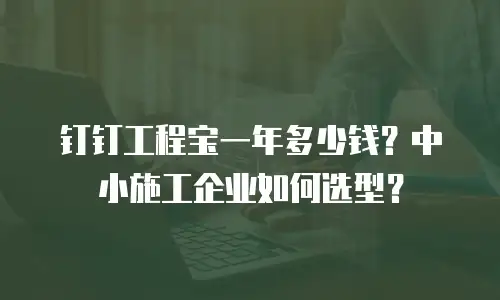 钉钉工程宝一年多少钱？中小施工企业如何选型？