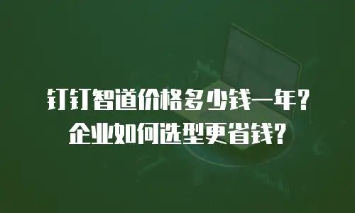 钉钉智道价格多少钱一年？企业如何选型更省钱？