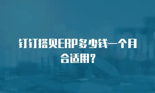 钉钉搭贝ERP多少钱一个月合适用？