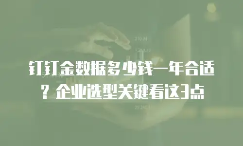 钉钉金数据多少钱一年合适？企业选型关键看这3点