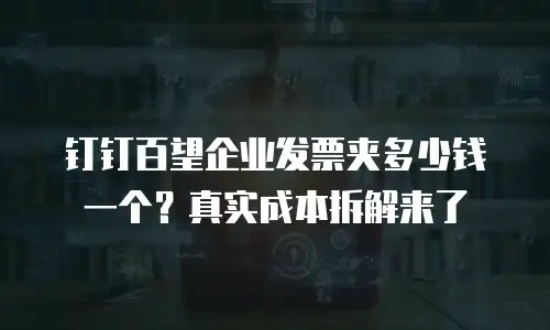 钉钉百望企业发票夹多少钱一个？真实成本拆解来了