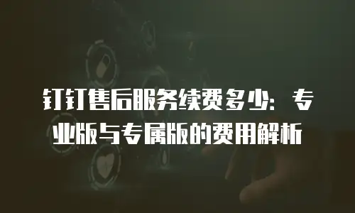钉钉售后服务续费多少：专业版与专属版的费用解析