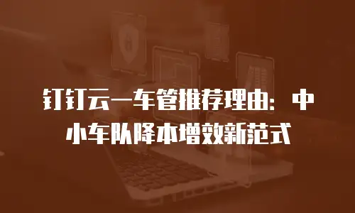 钉钉云一车管推荐理由：中小车队降本增效新范式