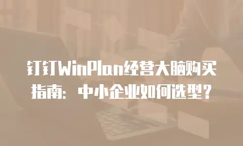 钉钉WinPlan经营大脑购买指南：中小企业如何选型？