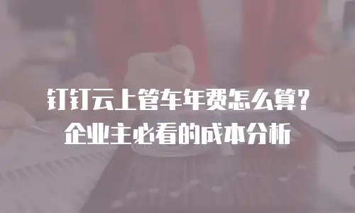 钉钉云上管车年费怎么算？企业主必看的成本分析