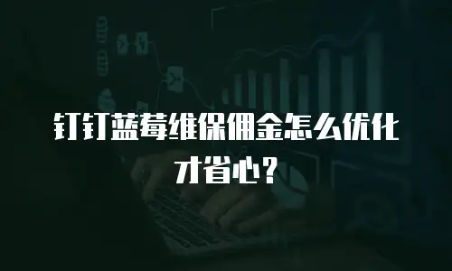 钉钉蓝莓维保佣金怎么优化才省心？